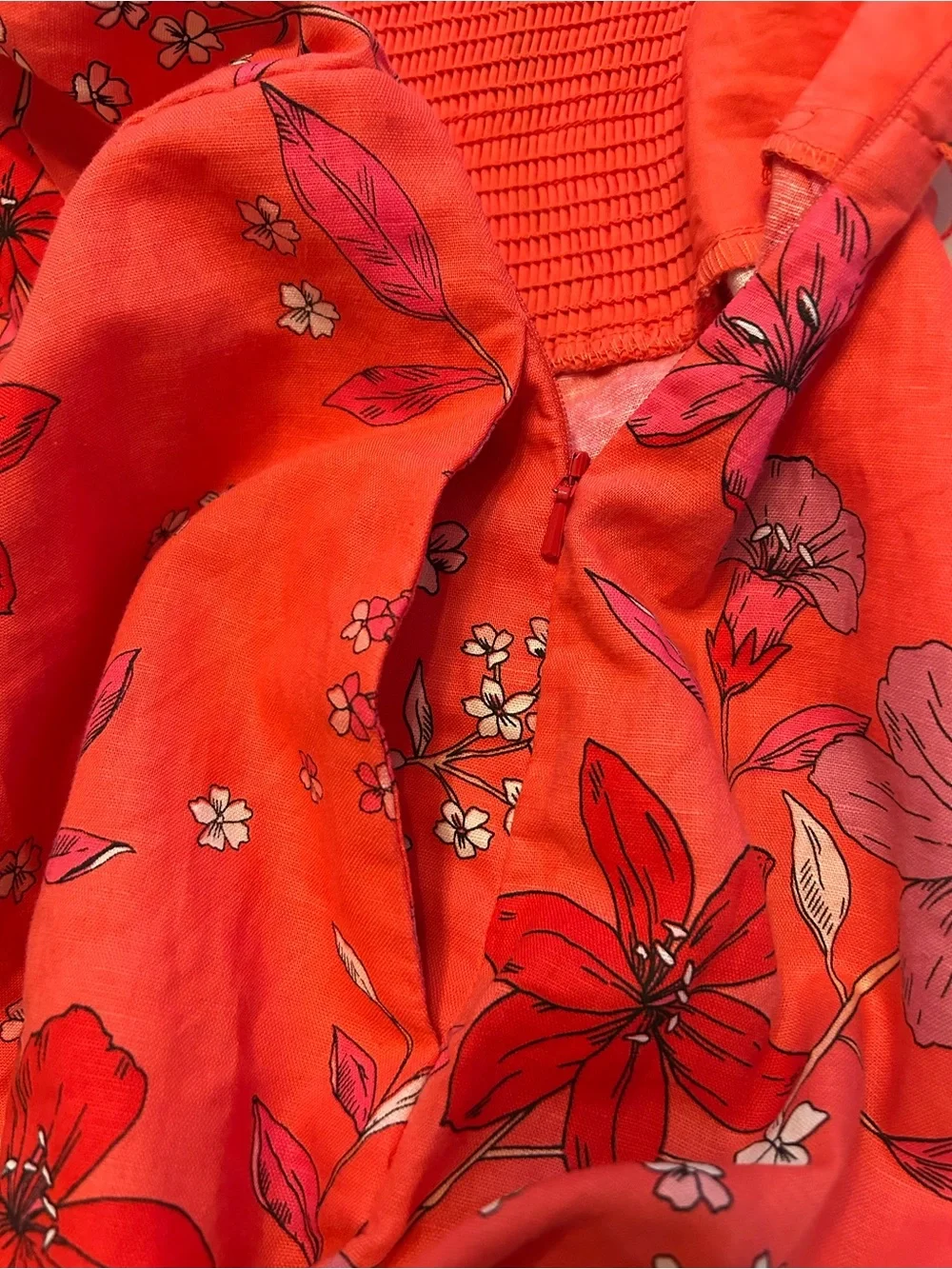 Banana Republic Floral Spaghetti-Strap Wide-Leg Crop Jumpsuit in Coral Size 8